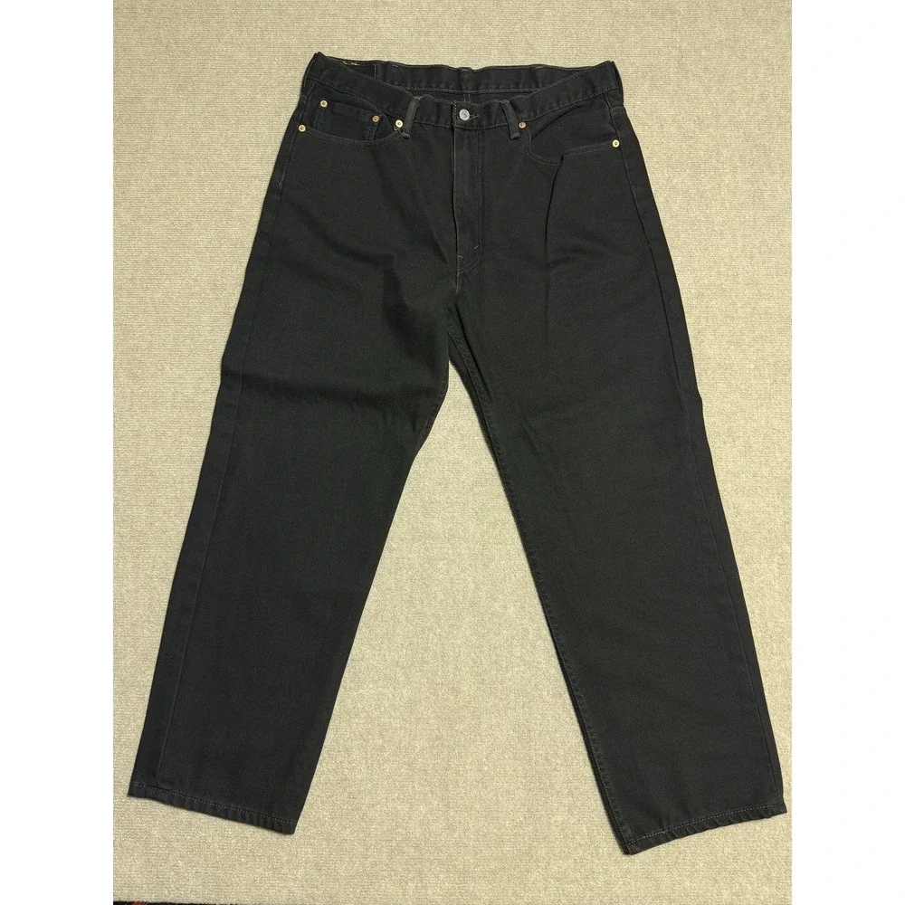 Levis 550 Jeans Mens 38x30 Black Relaxed Tapered Fit Zip Fly‎ Denim Pants Casual